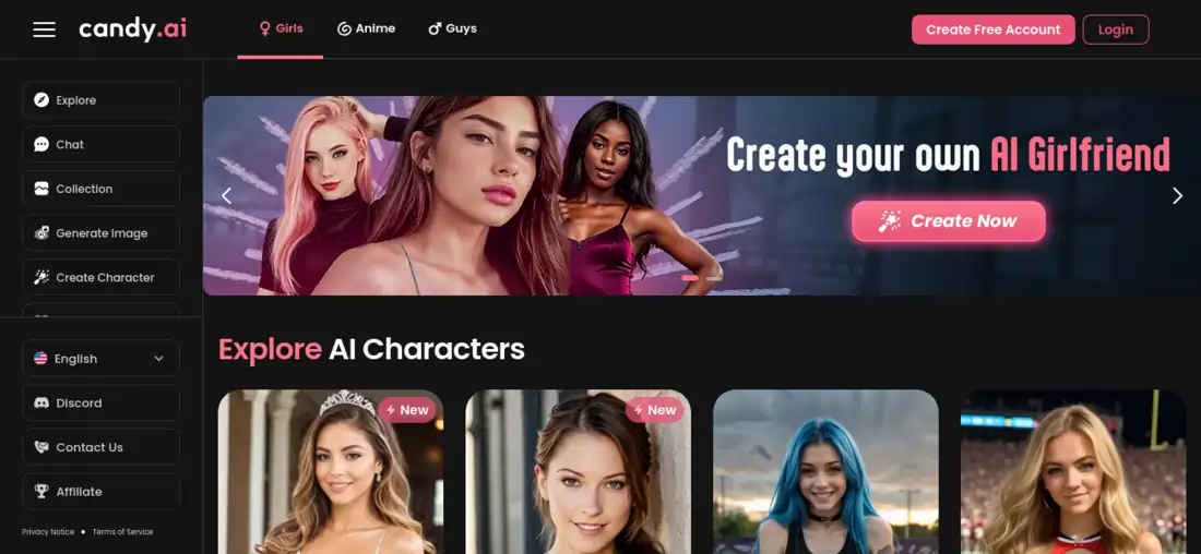 Candy homepage
