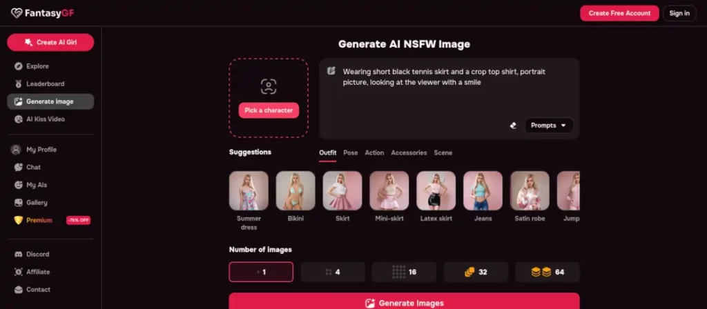FantasyGF Image Generator