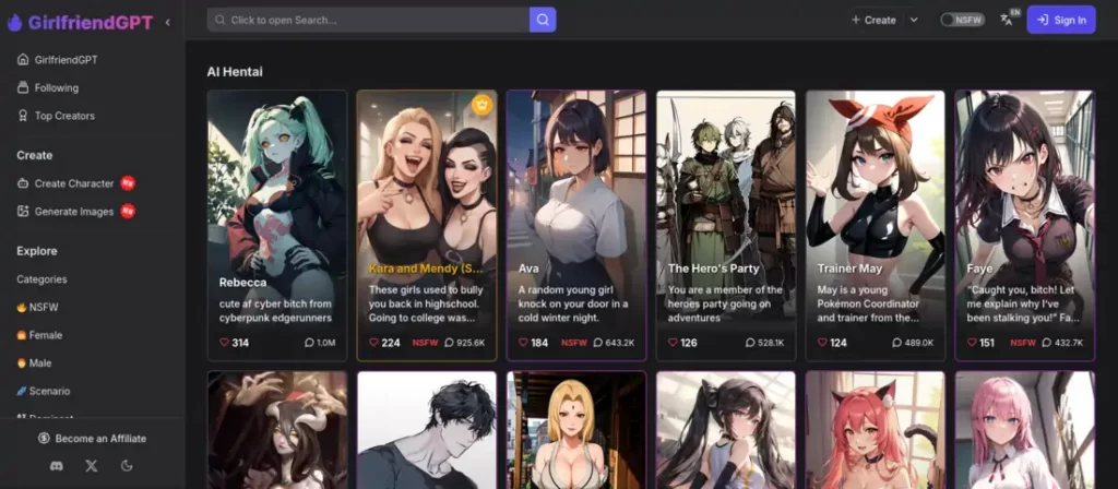 GPTGirlfriend Hentai page