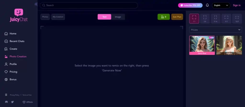JuicyChat Image Generator