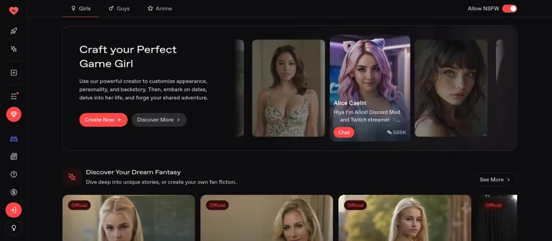GPTGirlfriend homepage