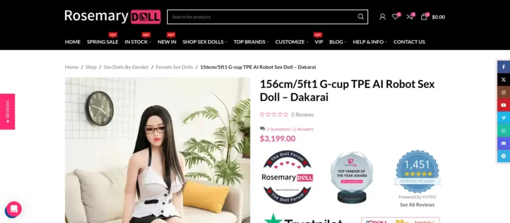 RoseMaryDoll Product page