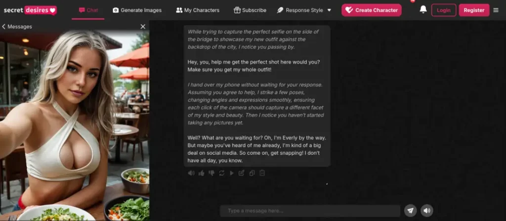 SecretDesires Chat page