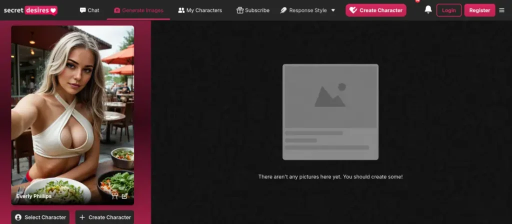 SecretDesires Image Generator page